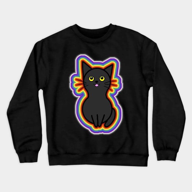 Black Cats Rule Crewneck Sweatshirt by Aeriskate